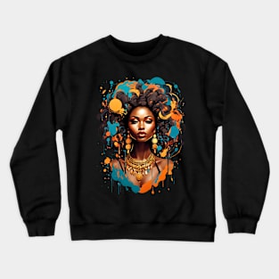 Black Woman Modern Hip Hop Afro fashionable design Crewneck Sweatshirt